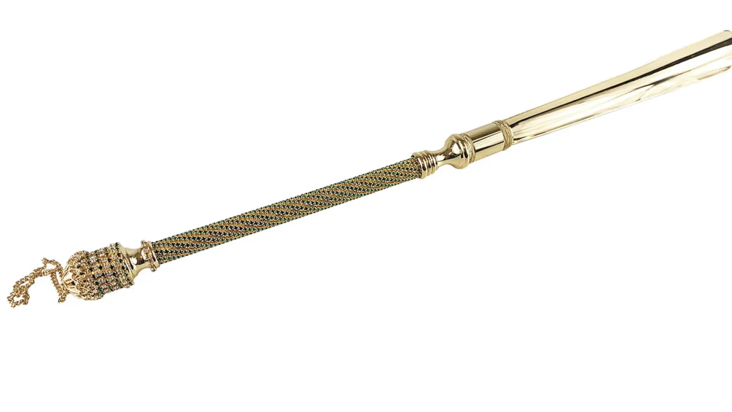 Handmade Shoehorn with Emerald Crystals