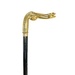 Handmade Snake Walking stick - 24K gold-plated