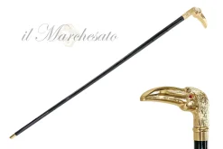 Handmade Toucan Walking stick - 24K gold-plated