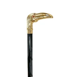 Handmade Toucan Walking stick - 24K gold-plated