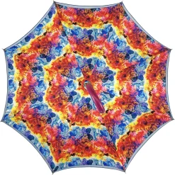 Handmade umbrella in multicolor satin fabric