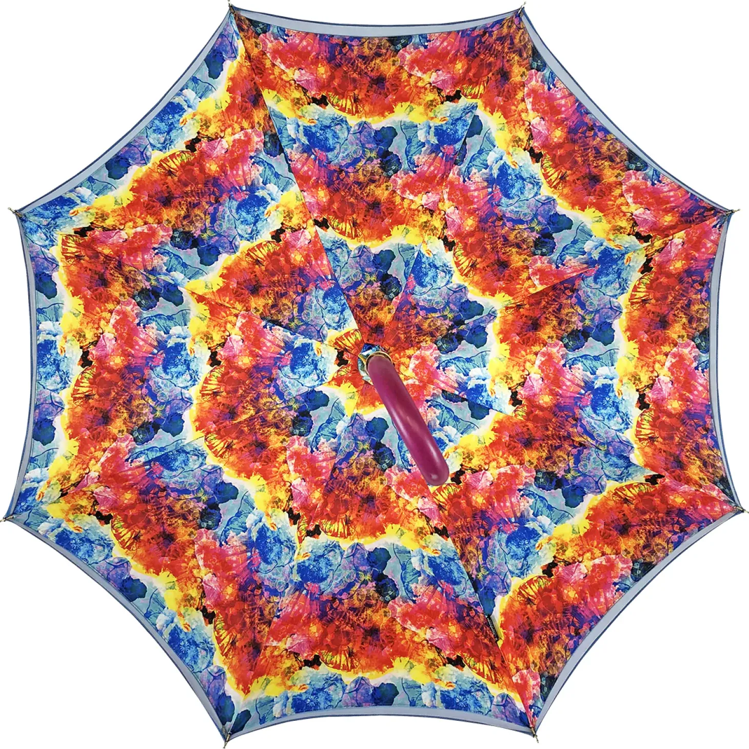 Handmade umbrella in multicolor satin fabric