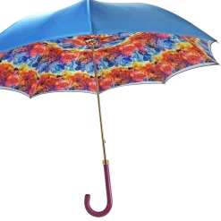 Handmade umbrella in multicolor satin fabric