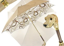 Handmade umbrella with hand-enamelled Dog and Elegant design