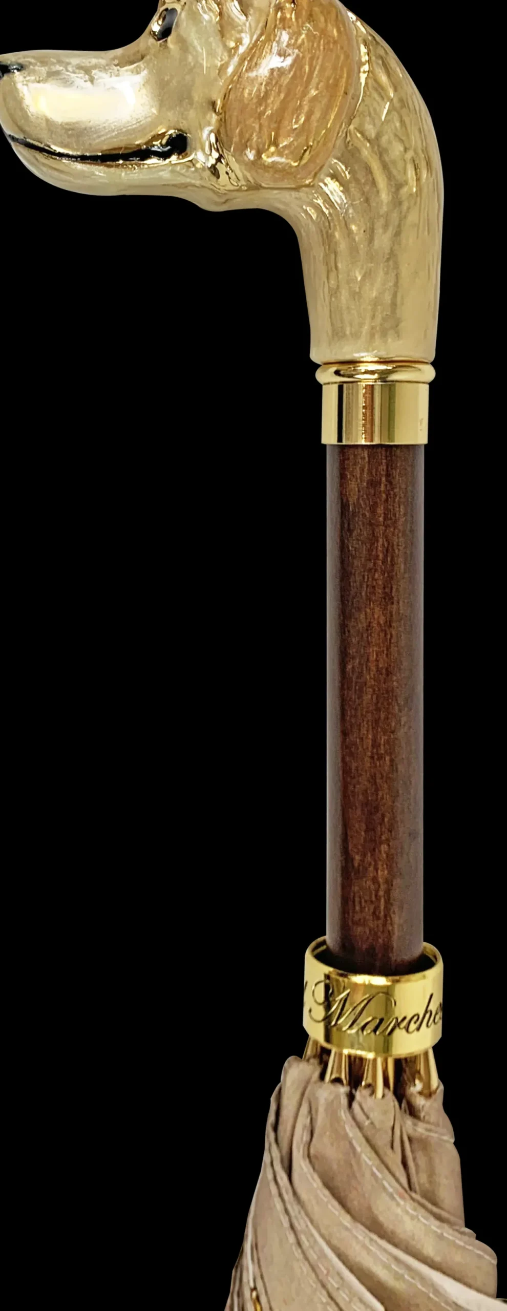 Handmade umbrella with hand-enamelled Dog and Elegant design