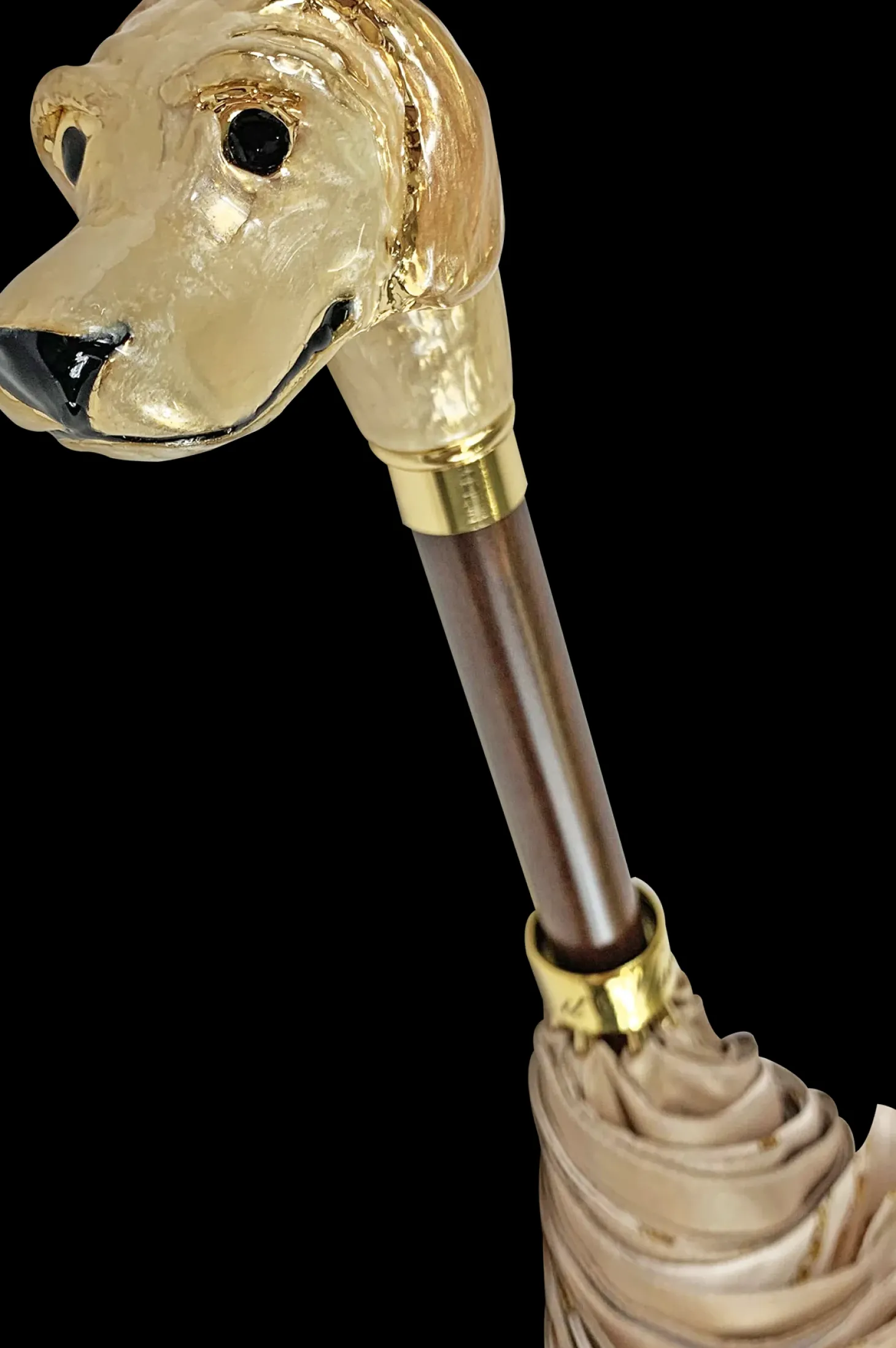 Handmade umbrella with hand-enamelled Dog and Elegant design