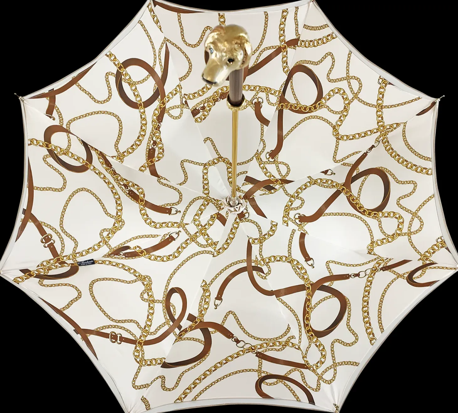 Handmade umbrella with hand-enamelled Dog and Elegant design