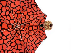 Handmade umbrella with Sphere decorated with red crystals