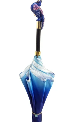 il Marchesato Blue Peacock Umbrella Awesome Fashionable Ladies Umbrella