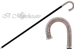 Il Marchesato Bright Walking stick - Siam crystal on silver plated bra