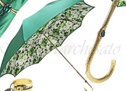 il Marchesato Handmade Ladies Flowered Umbrella in Green Color