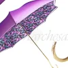 il Marchesato Ladies Flower Umbrella in Violet with Turquoise Flower
