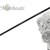 il Marchesato Lux Silver Skull Cane Encrusted with Swarovski Cristals