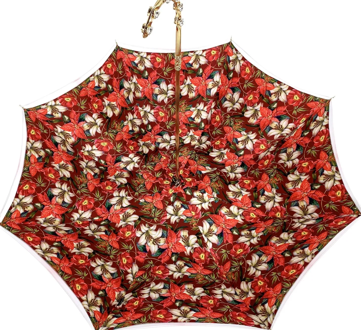 il Marchesato Red Flowered Umbrella