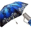 il Marchesato Women's Folding Umbrella Exclusive Blue Flowered Design