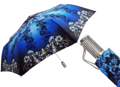 il Marchesato Women's Folding Umbrella Exclusive Blue Flowered Design