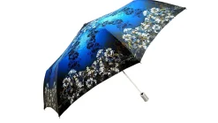 il Marchesato Women's Folding Umbrella Exclusive Blue Flowered Design