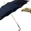 24K eagle handle - elegant blue umbrella