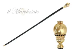 24K Gold Plated Round Ball Knob with crystals