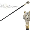 24K Gold plated Wolf - enamelled by hand