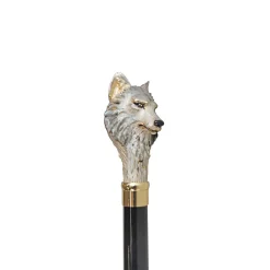 24K Gold plated Wolf - enamelled by hand