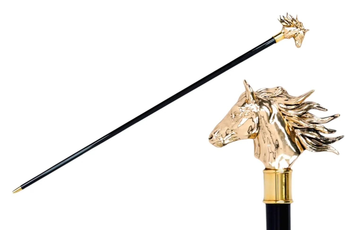 24K Horse Walking stick