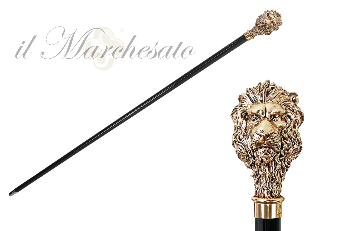 24K Lion Walking stick