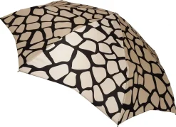 Lightweight Black & Cream Folding Umbrella