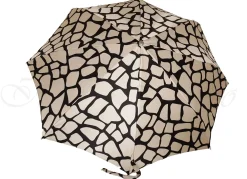 Lightweight Black & Cream Folding Umbrella