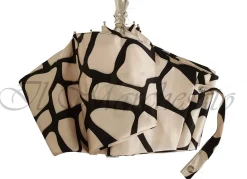 Lightweight Black & Cream Folding Umbrella