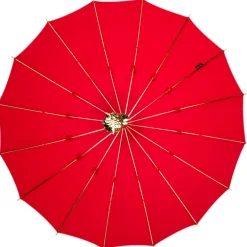 LIMITED COLLECTION - Exclusive Red Umbrella with Jeweled Panther Handl