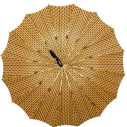 LIMITED COLLECTION - Jaquard polka dot gold umbrella