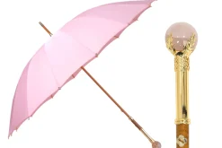 LIMITED COLLECTION - Pink Umbrella with Gold-Plated Handle and Quartz