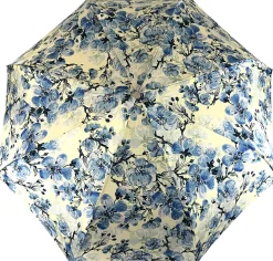 Lovely Folding Umbrella With Blue Poppies Design