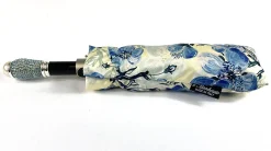 Lovely Folding Umbrella With Blue Poppies Design