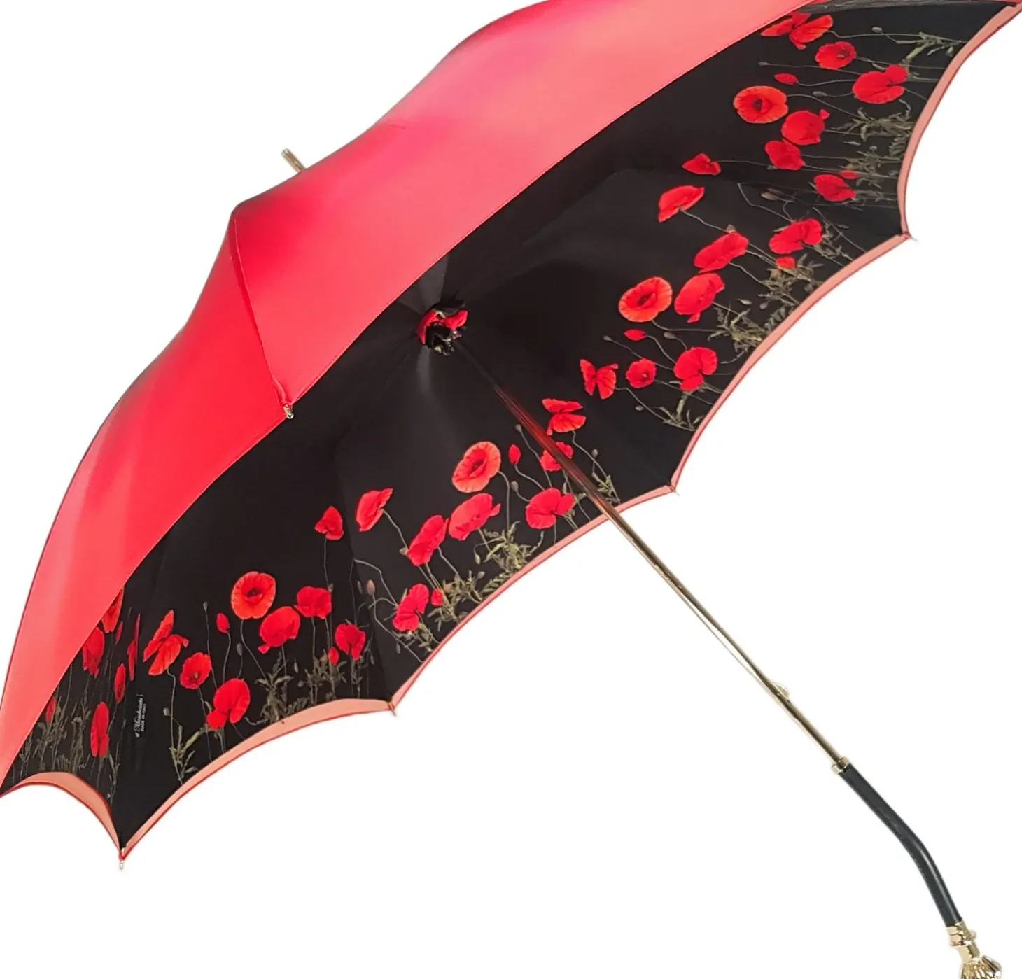 Lovely Red Shade Umbrella, New Flowered Exclusive By il Marchesato