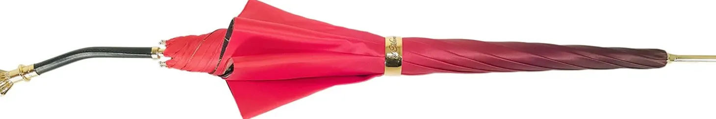 Lovely Red Shade Umbrella, New Flowered Exclusive By il Marchesato