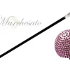 Luxurious Collectible Walking Stick - Fuchsia Crystals