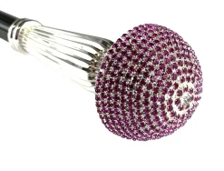 Luxurious Collectible Walking Stick - Fuchsia Crystals