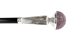 Luxurious Collectible Walking Stick - Fuchsia Crystals