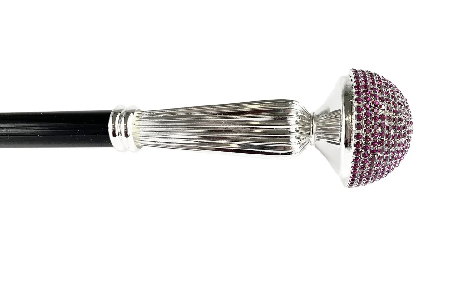 Luxurious Collectible Walking Stick - Fuchsia Crystals
