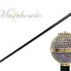 Luxurious Jeweled Walking Stick with Sapphire crystals