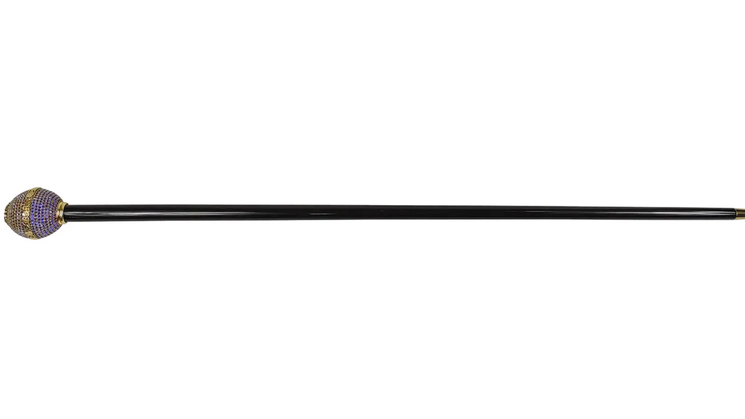 Luxurious Jeweled Walking Stick with Sapphire crystals