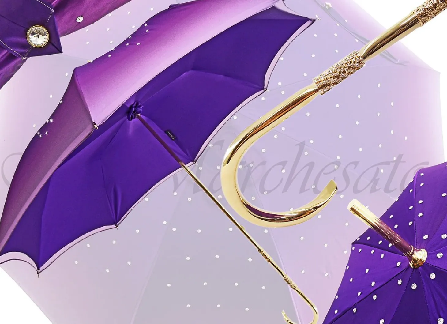Luxurious Ladies Umbrella Adorned with Swarovski Elements Crystals Umbrellas