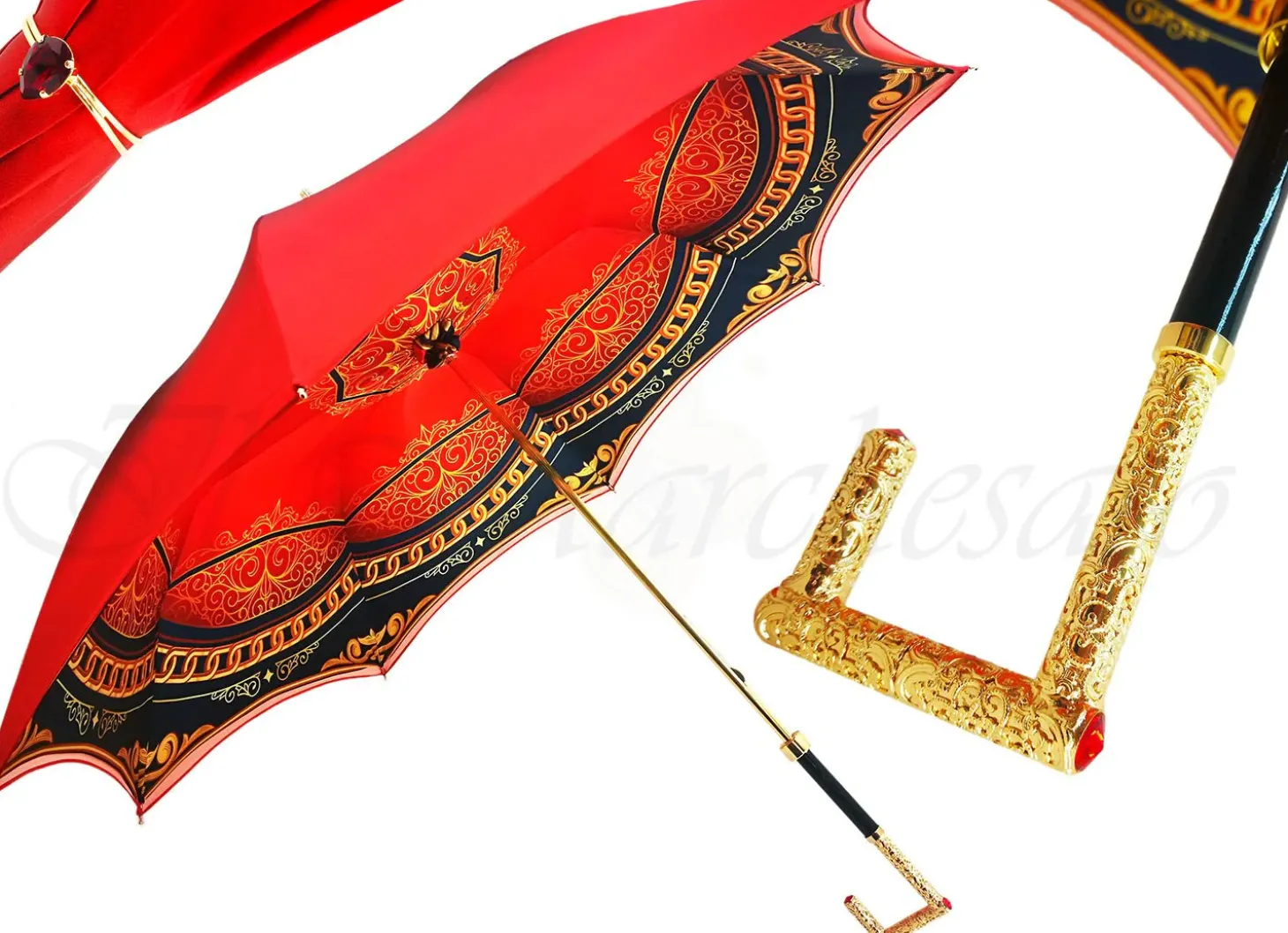 Luxurious Red Umbrella, Double Cloth - Abstract Design