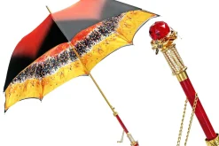 Luxurious Red Umbrella with big red crystals and bee handle