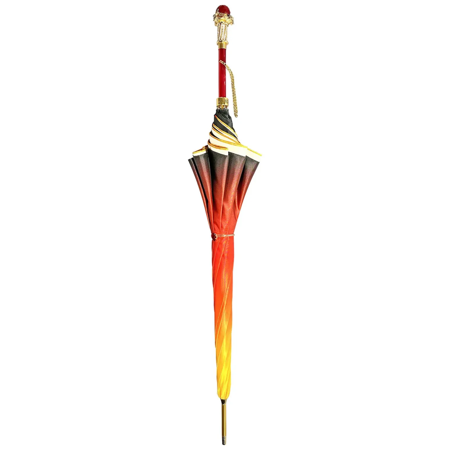 Luxurious Red Umbrella with big red crystals and bee handle