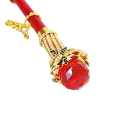 Luxurious Red Umbrella with big red crystals and bee handle