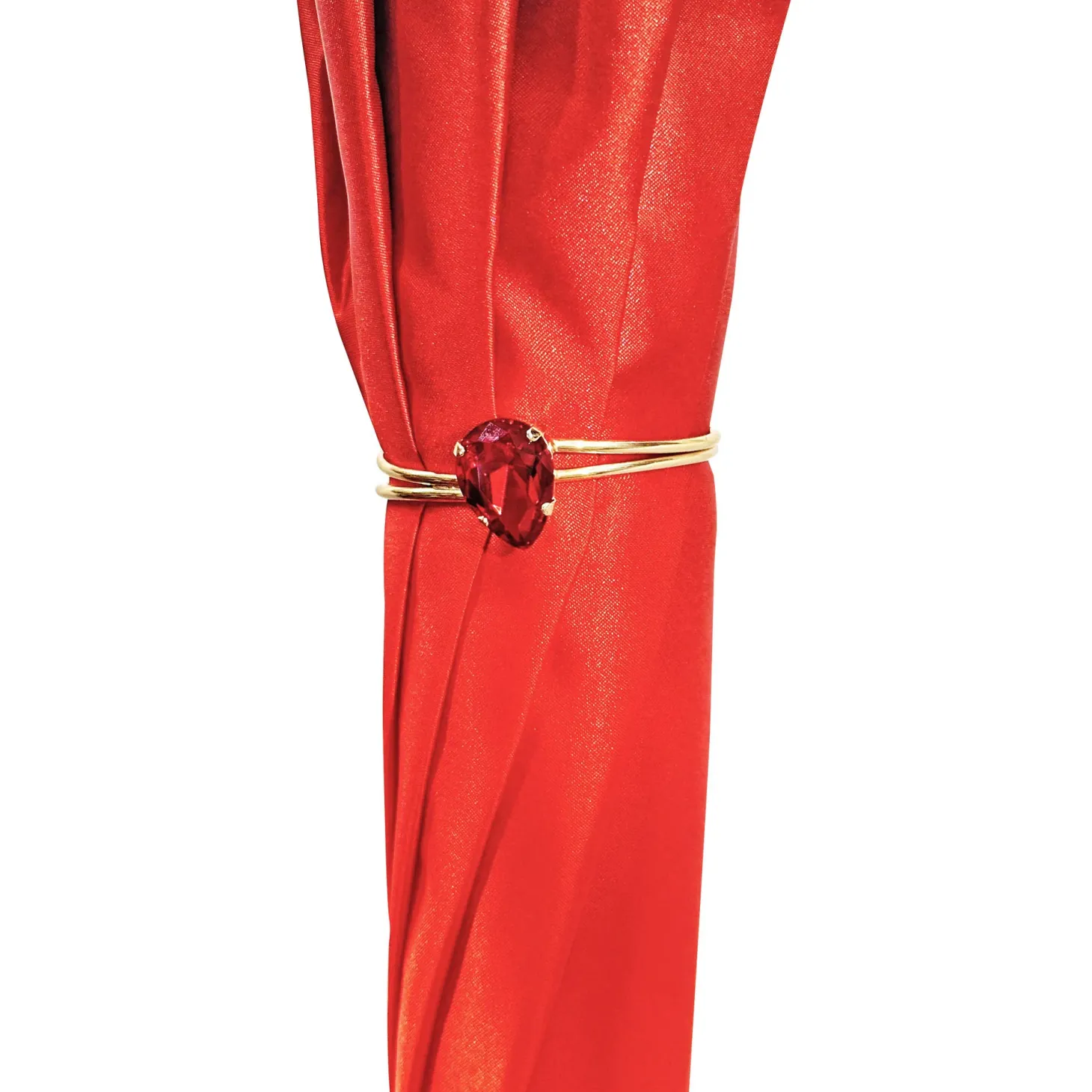 Luxurious Red Umbrella with big red crystals and bee handle