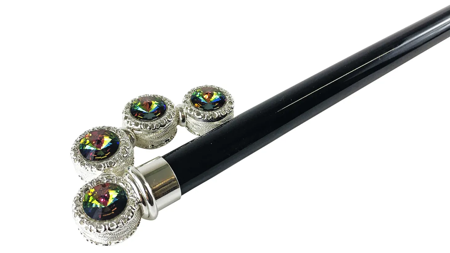 Luxurious Walking stick with multicolor crystals